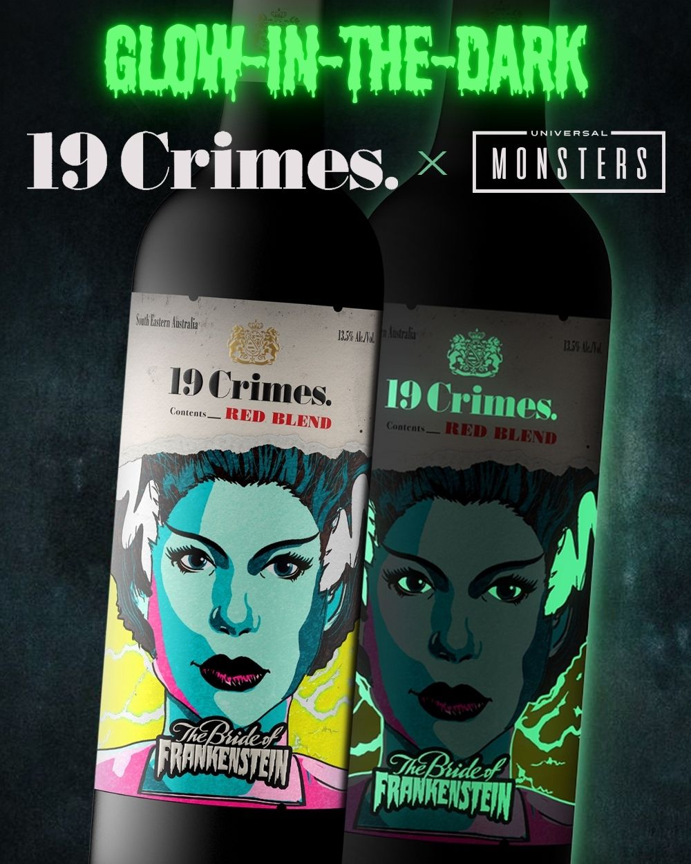 19 Crimes The Bride of Frankenstein Red Blend Limited Edition Glow