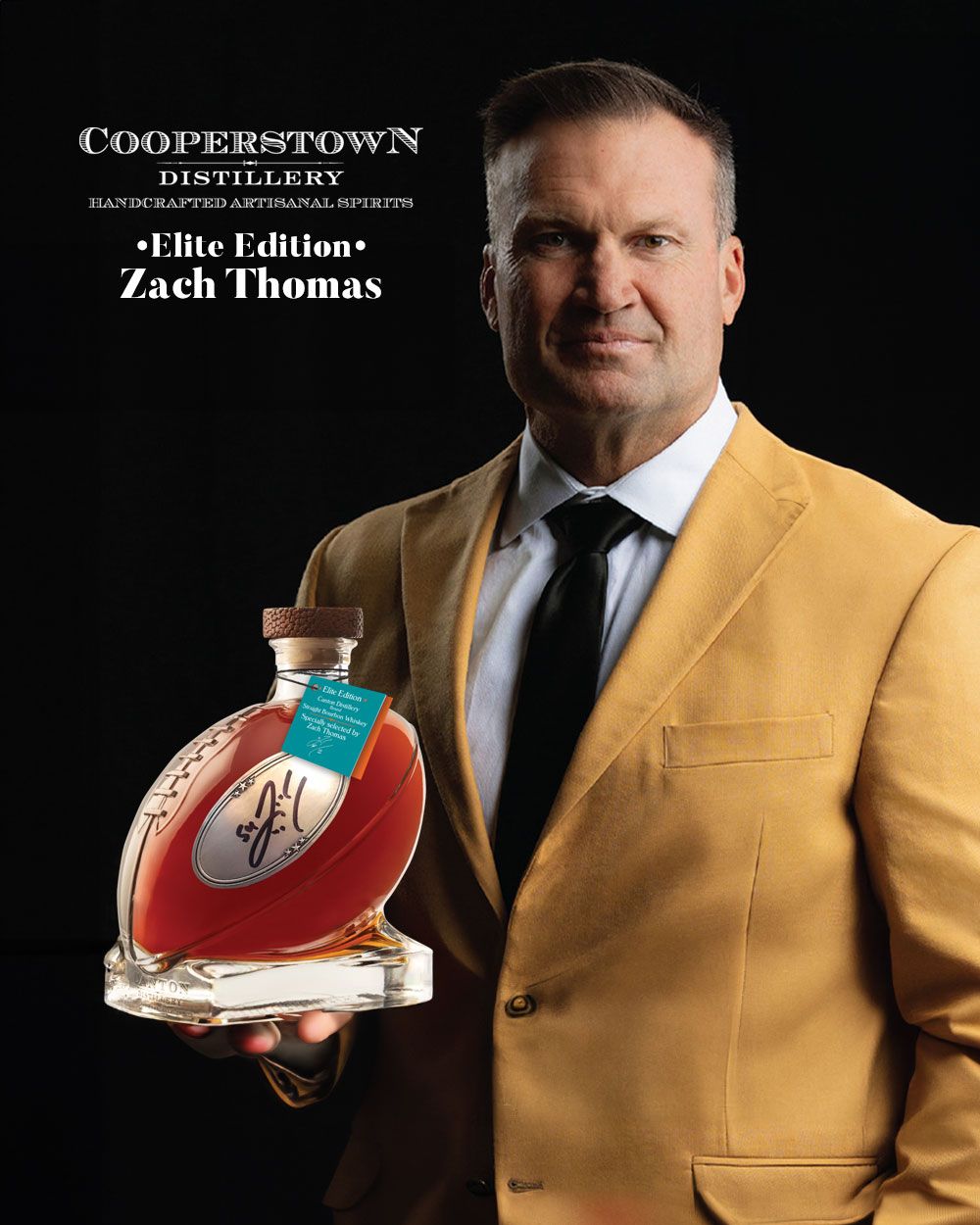 Canton Distillery Bourbon in a Football Decanter Zach Thomas