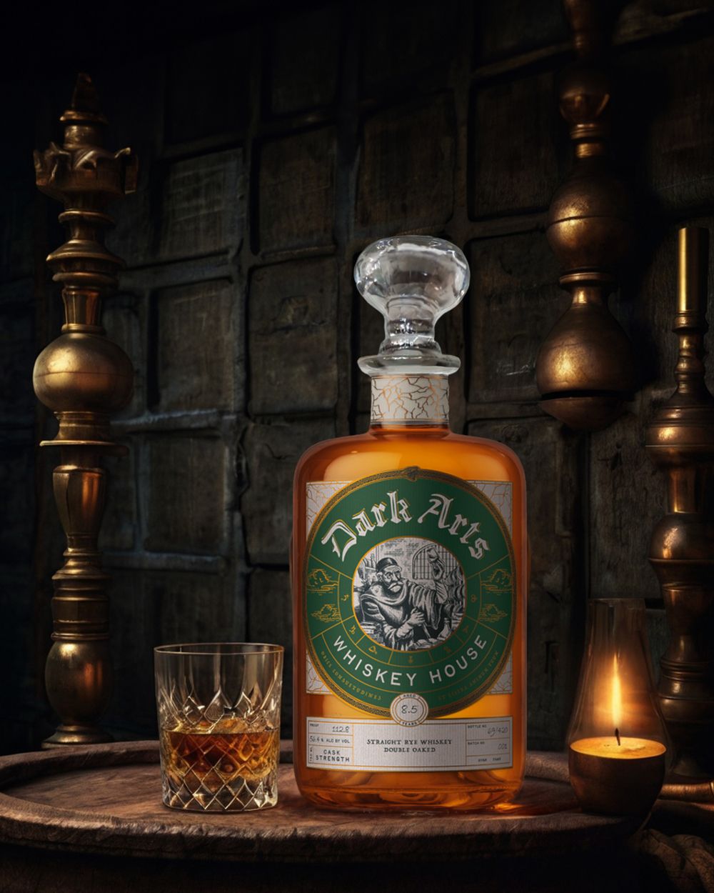 Dark Arts Whiskey House Straight Rye Whiskey Double Oaked Aged 8.5