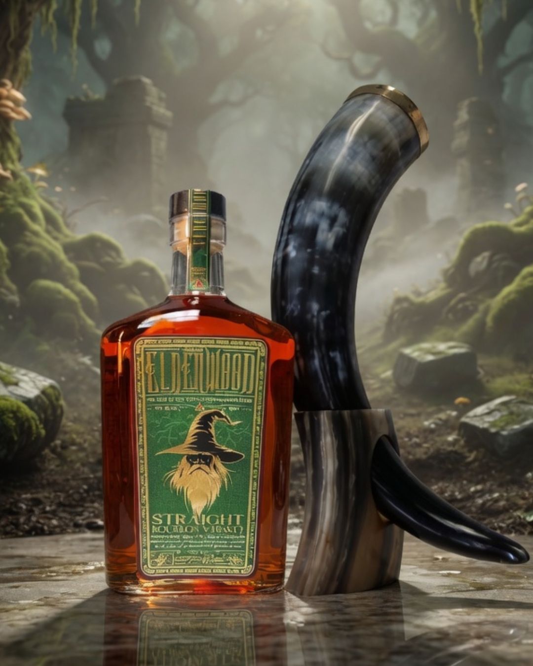 Eldenwood Straight Bourbon Whiskey with Drinking Horn | Passion