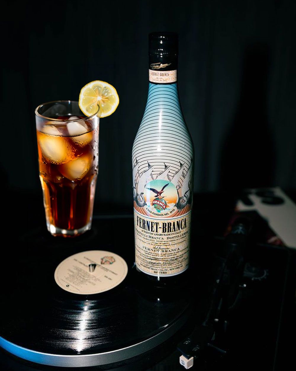 Fernet Branca Italian Liqueur Record Label Limited Edition Bottle