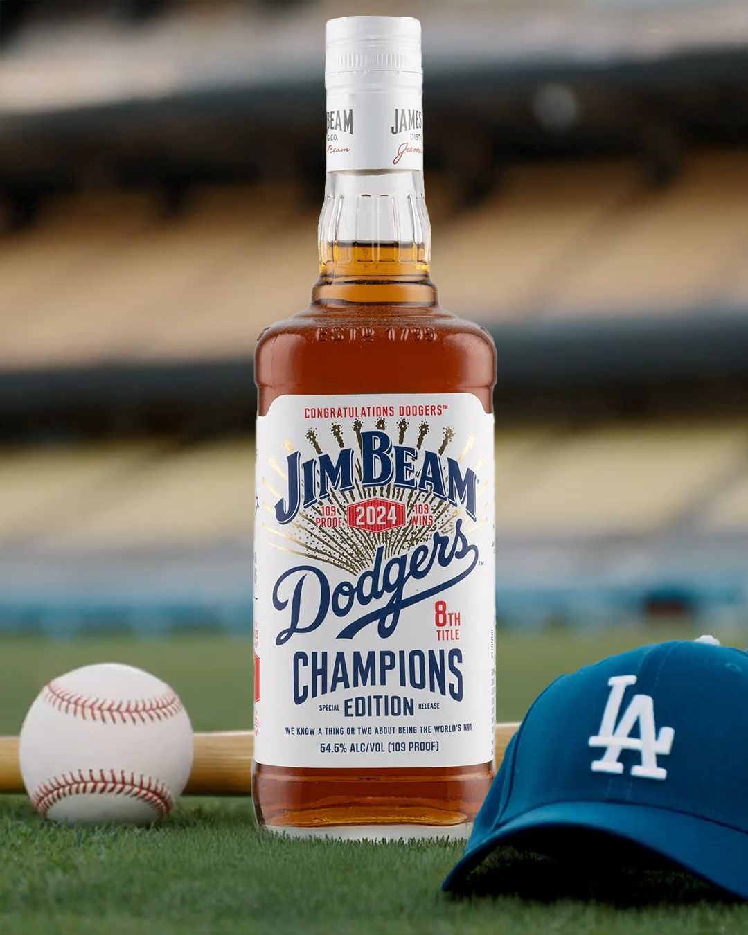 Jim Beam Dodgers 8th Title Champions Edition 109 Proof Bourbon