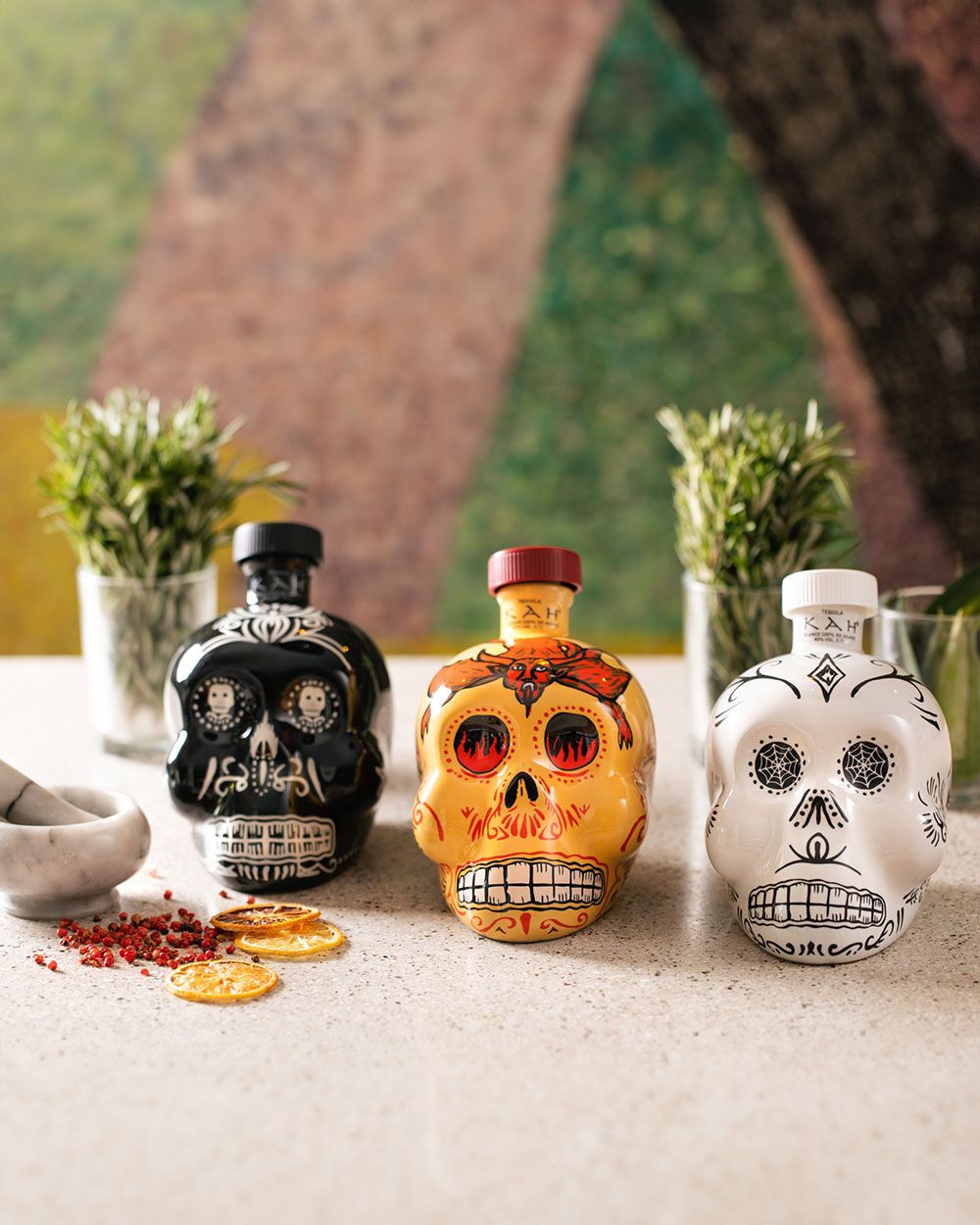 KAH Day of the Dead テキーラ ミニボトル 3種セット KAH Tequila Day Of The Dead Gift Pack | Passion Spirits