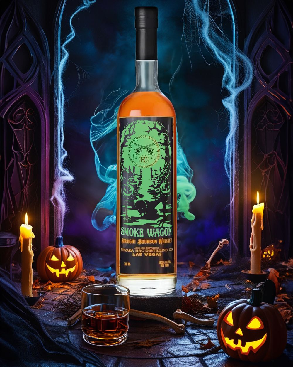 Smoke Wagon Straight Bourbon Whiskey 'Halloween Glow in the Dark