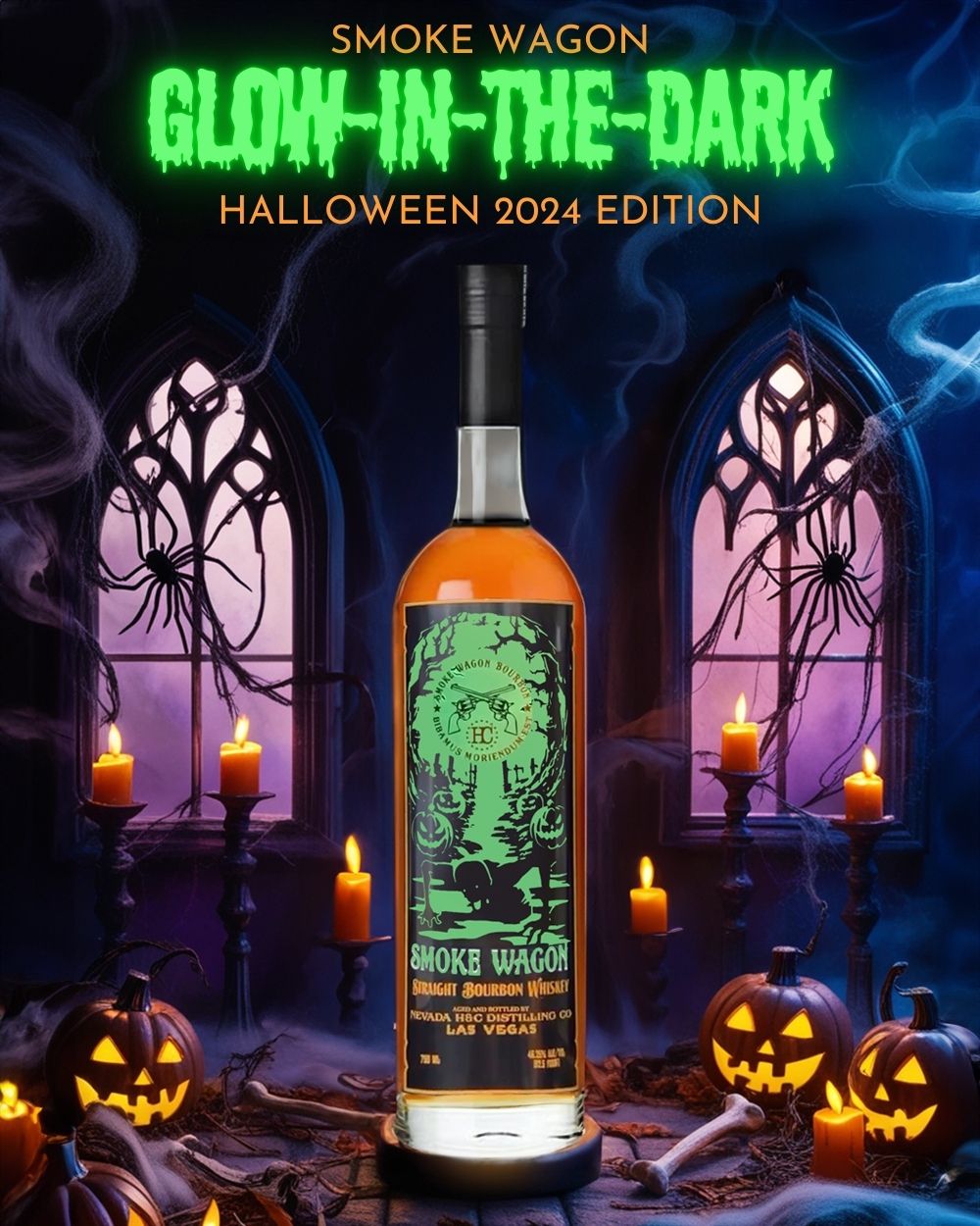 Smoke Wagon Straight Bourbon Whiskey 'Halloween Glow in the Dark