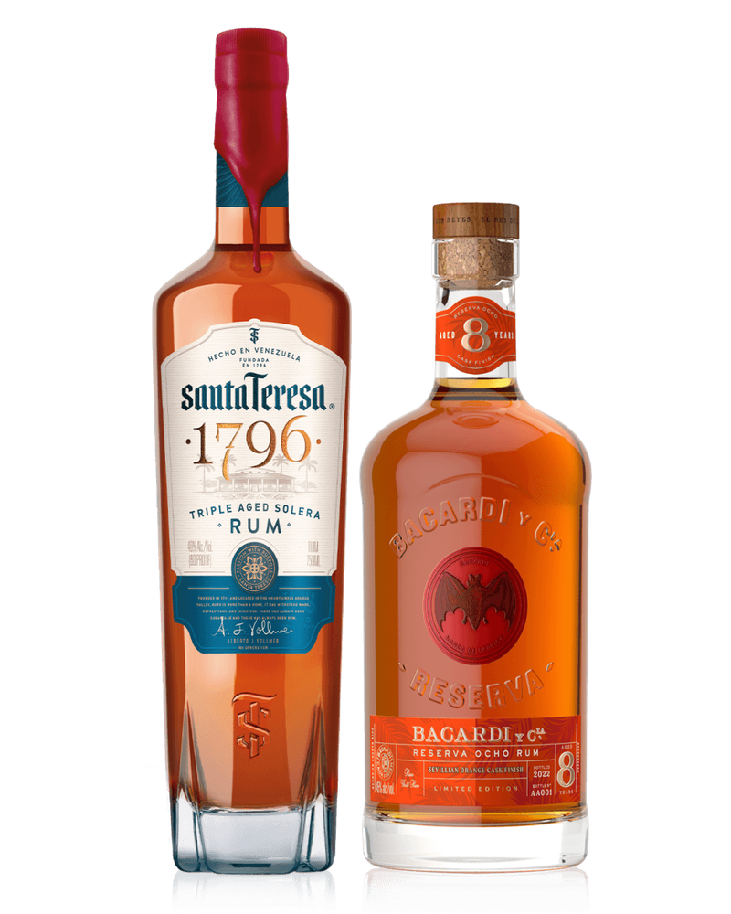 Santa Teresa 1796 Rum Holiday Bundle #2 with Bacardi Reserva Ocho