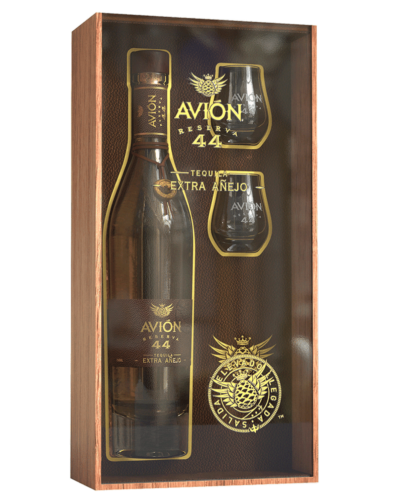 Avion Tequila Reserva 44 Extra Anejo Gift Set w/ 2 Glasses