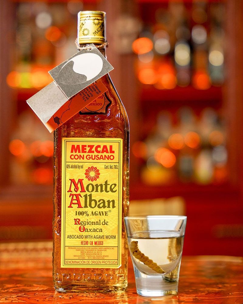 Monte Alban Mezcal Abocado Con Gusano with Agave Worm | Passion Spirits