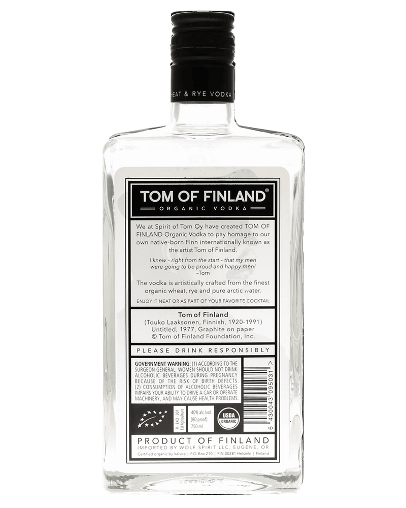 トム オブ フィンランド オーガニック ウォッカ、アルコール度数 40% トム オブ フィンランド オーガニック ウォッカ、アルコール度数
