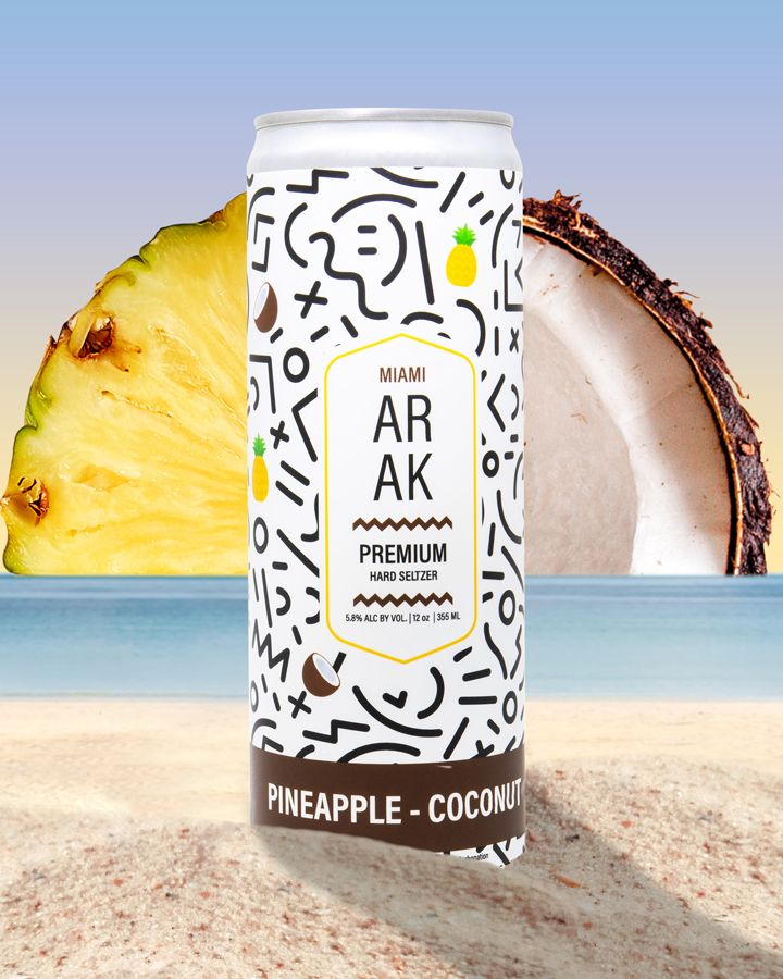 Miami Arak Pineapple Coconut Hard Seltzer | Passion Spirits