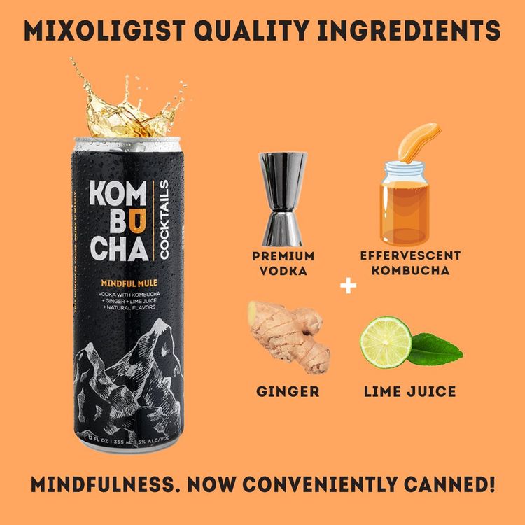 Elevated Spirits Kombucha Mindful Mule Cocktails | 4-Pack