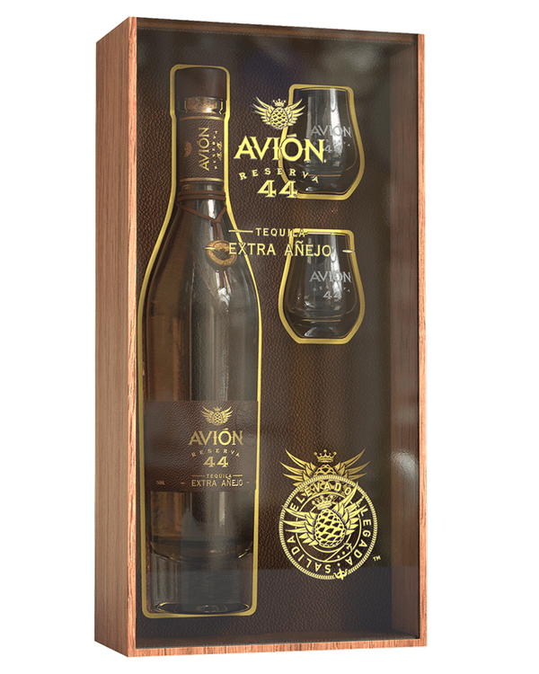 Avion Tequila Reserva 44 Extra Anejo Gift Set w/ 2 Glasses