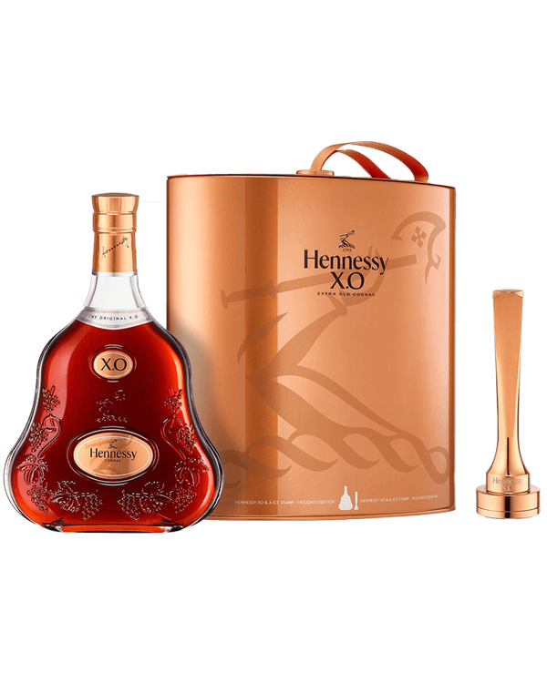 Hennessy XO Cognac Holiday Bottle With Gift Box & Ice Stamp