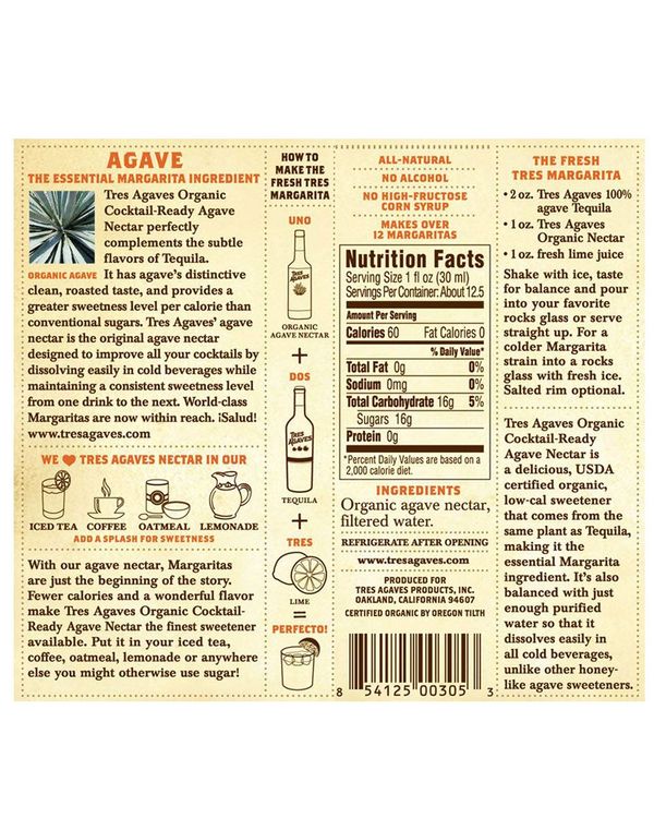 Tres Agaves Organic Blue Agave Nectar Syrup | Passion Spirits